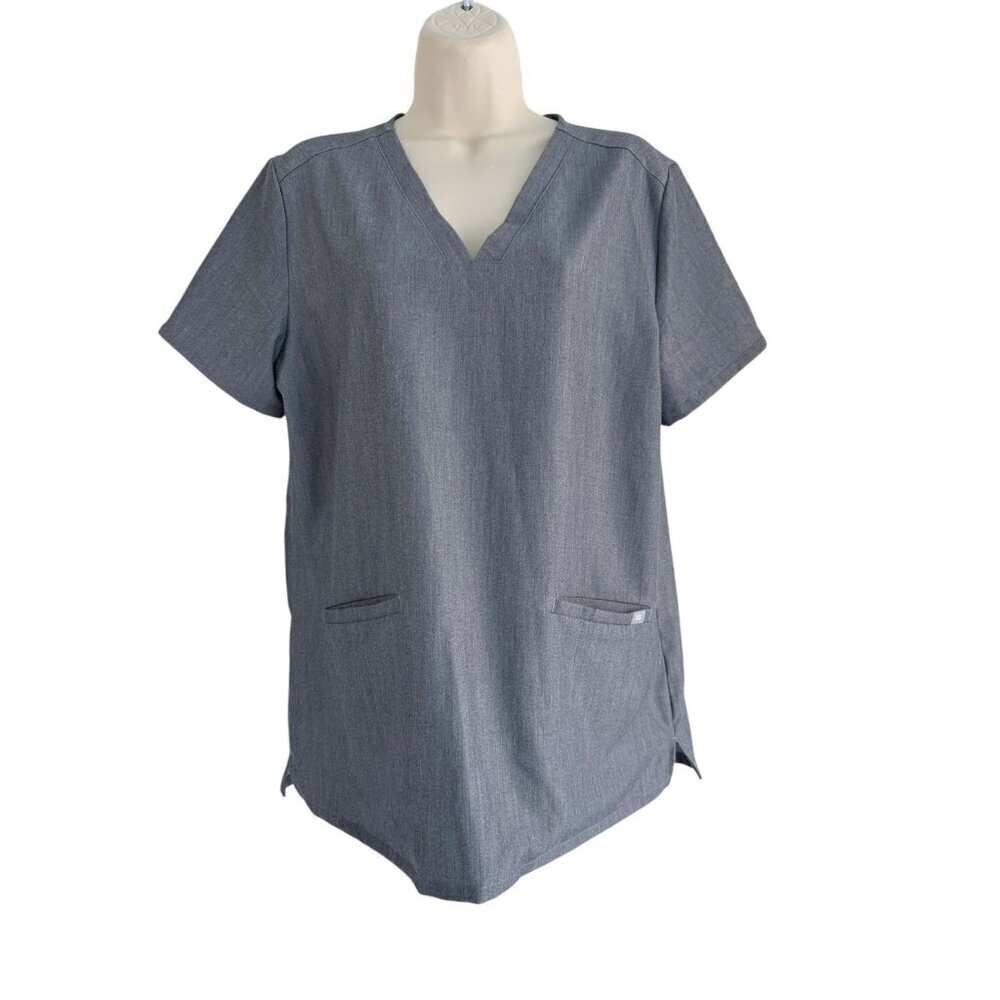 Figs Women's Sz M Casma Three Pocket  Graphite Gray Scrub Top FW1100